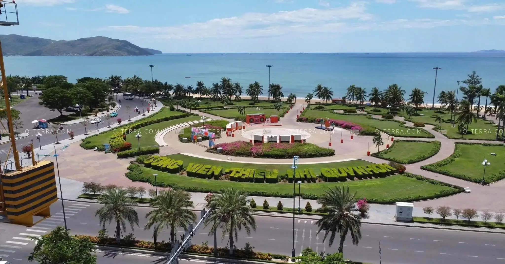 Công viên Thiếu Nhi Quy Nhơn và bờ biển nhìn từ khu vực gần dự án Q Terra