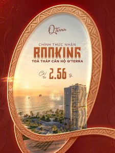 Poster công bố booking Q’Terra Quy Nhơn với tháp đôi view biển, giá từ 2,56 tỷ/căn