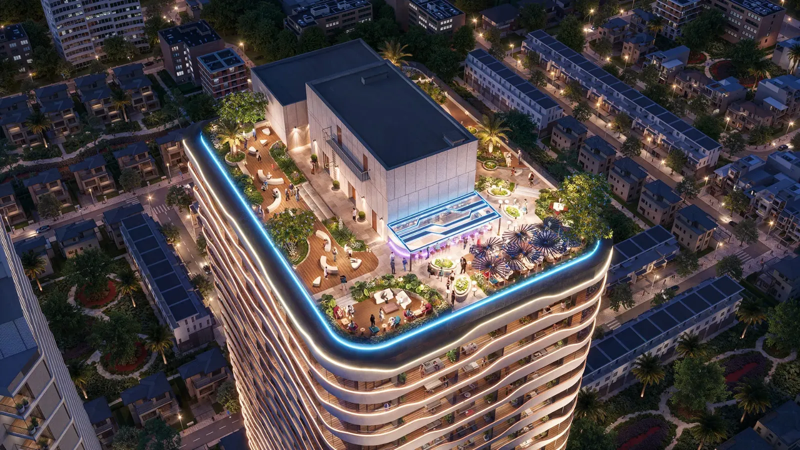 Không gian tầng thượng Q'Terra Quy Nhơn hướng biển