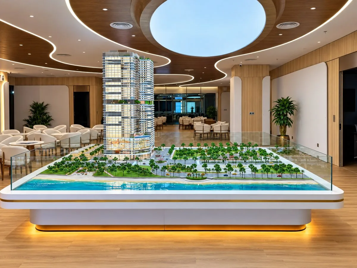 Sa bàn Q Terra Quy Nhơn nhìn trực diện toàn bộ khối công trình và cảnh quan